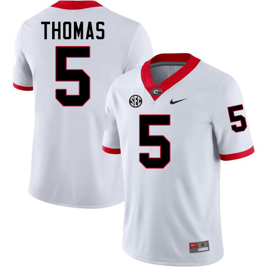 #5 Noah Thomas UGA Jersey,University Of Georgia Bulldogs Football Jersey,Uniforms,Gears-White #5 Noah Thomas UGA Jersey,University Of Georgia Bulldogs Football Jersey,Uniforms,Gears-White
